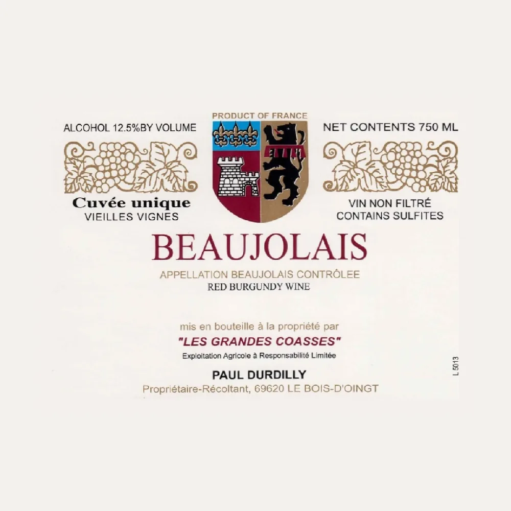 Beaujolais Grandes Coasses 2024 label