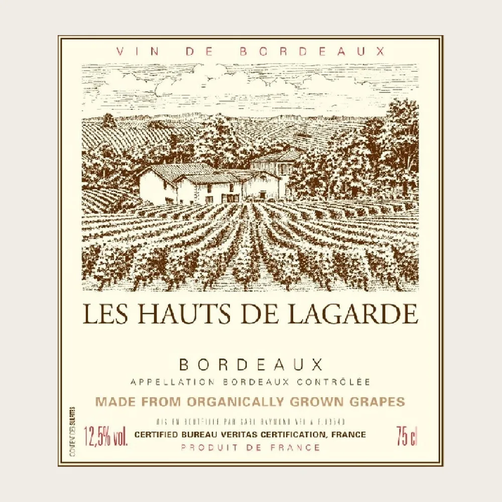 Bordeaux Red Organic 2022 label