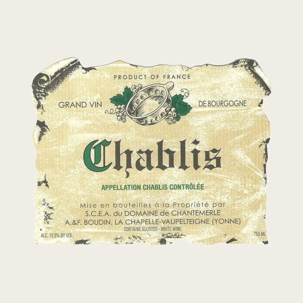 Boudin Chablis AOC 2023 label
