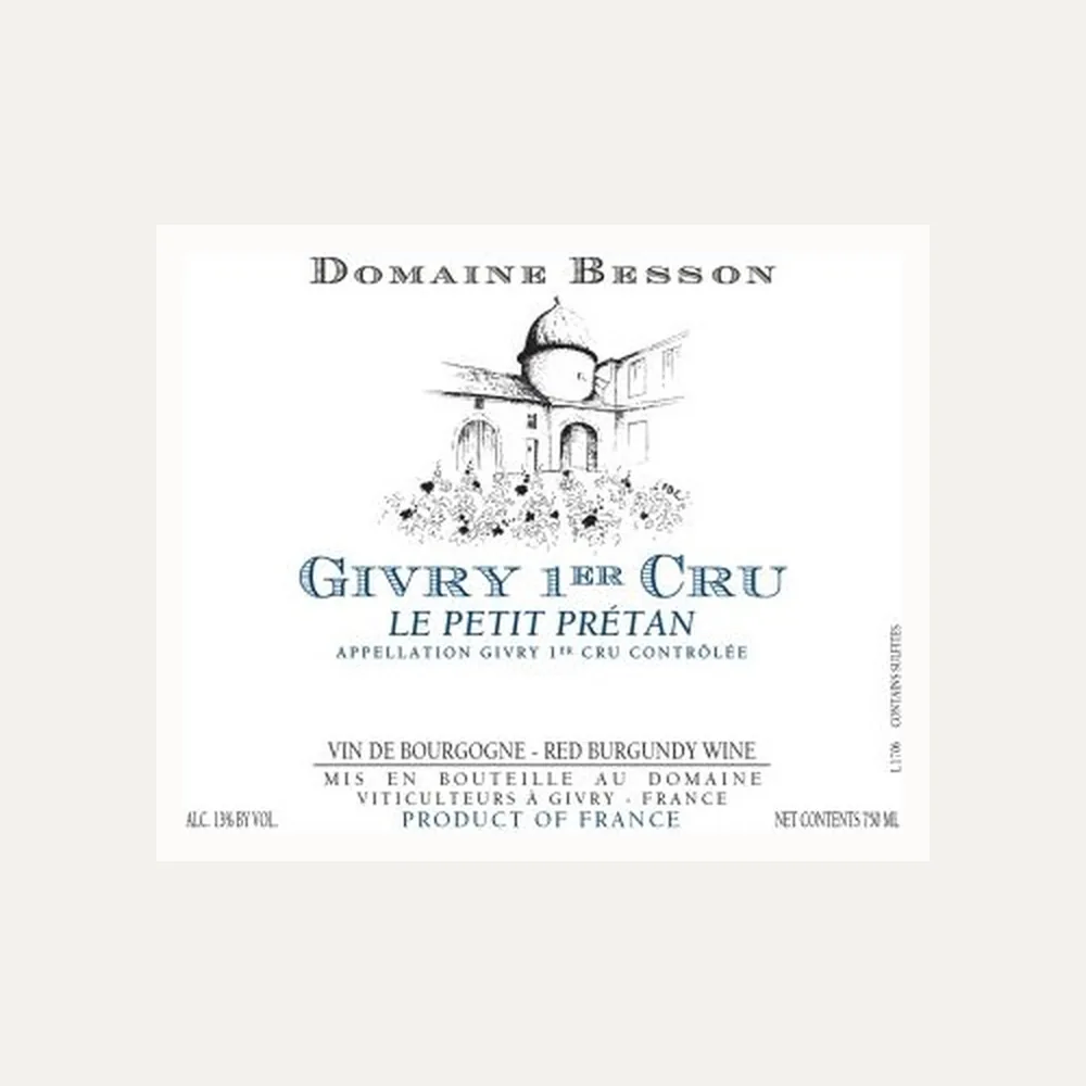 Givry 1er Cru Petit Pretan 2022 label