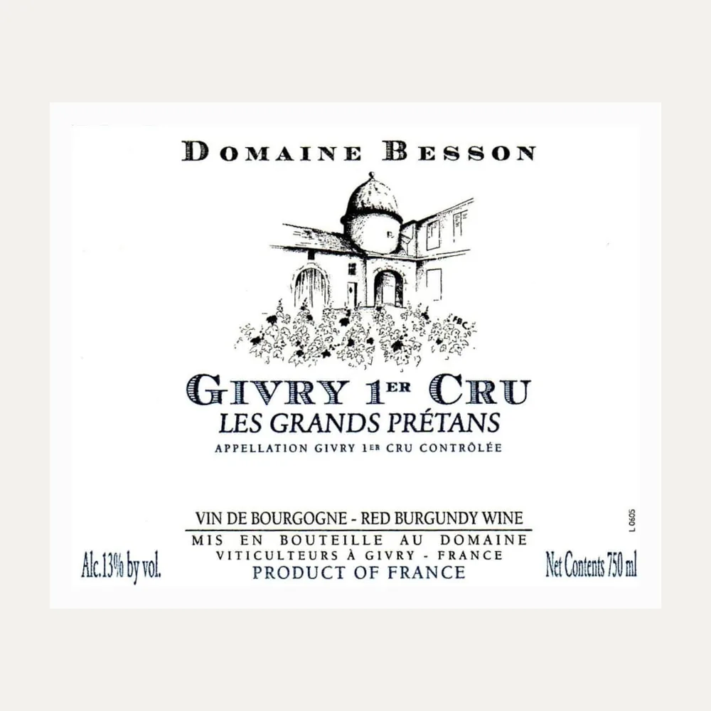 Givry 1er Cru Grand Pretans 2023 label