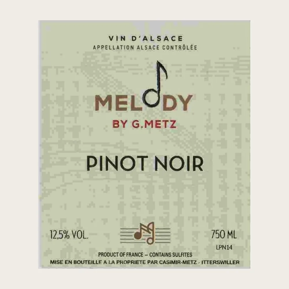 Melody Pinot Noir 2022 label