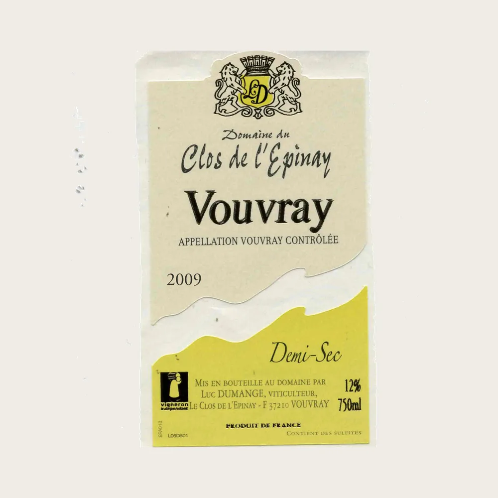Vouvray Demi-Sec 2020 label