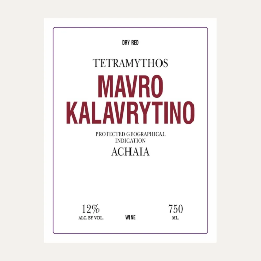 Mavro Kalavrytino 2025 label