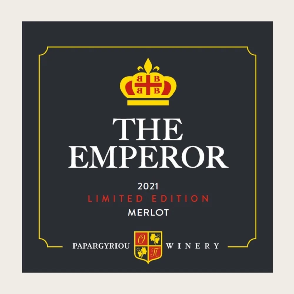 The Emperor Merlot Limited 2021 label