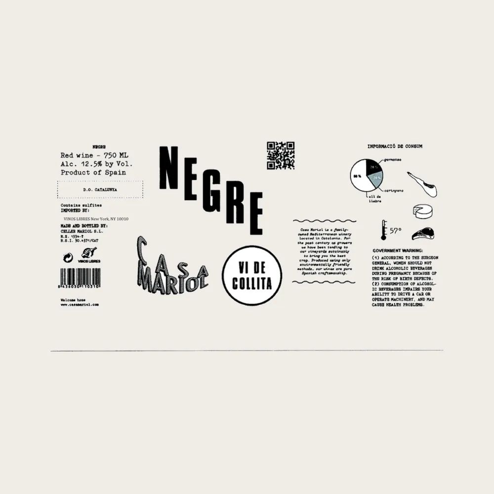 Casa Mariol Vermut Negre label