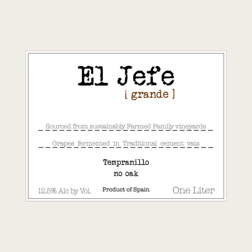 El Jefe Grande Red 1L 2025 label