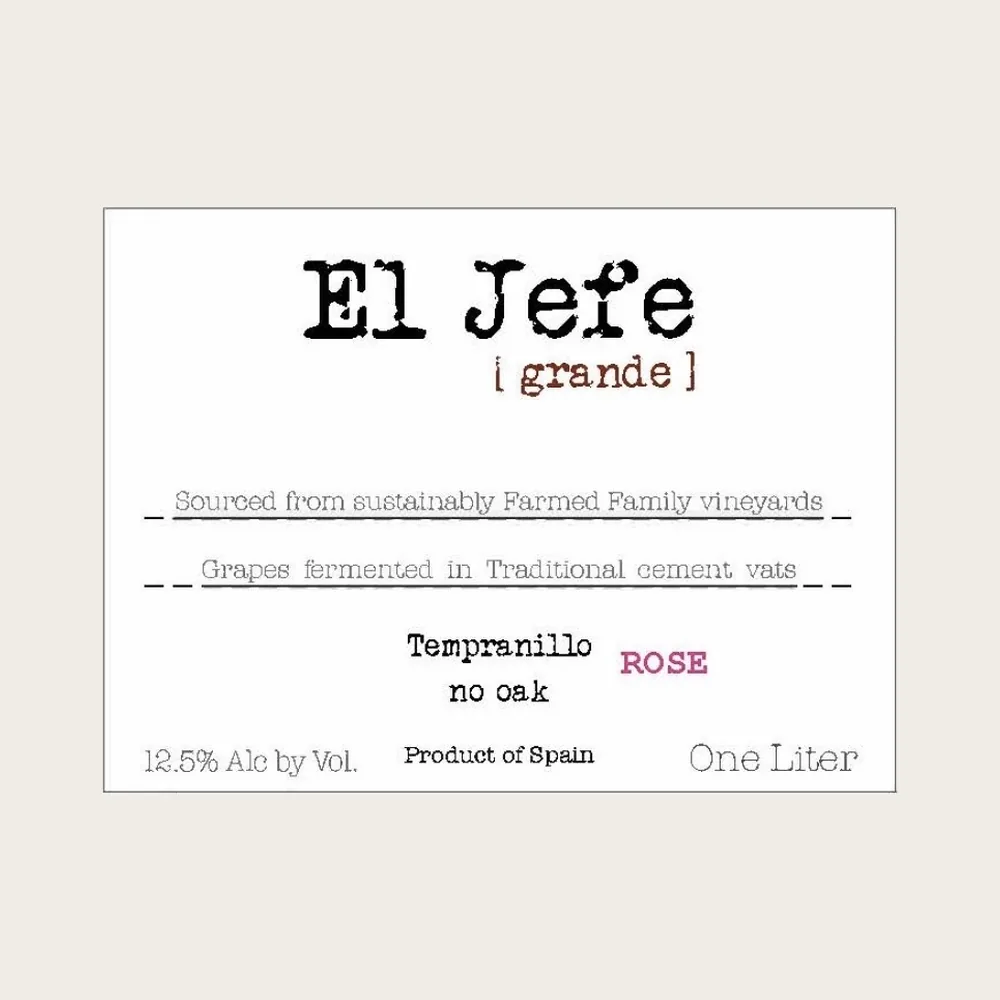 El Jefe Grande Rose 1L 2025 label
