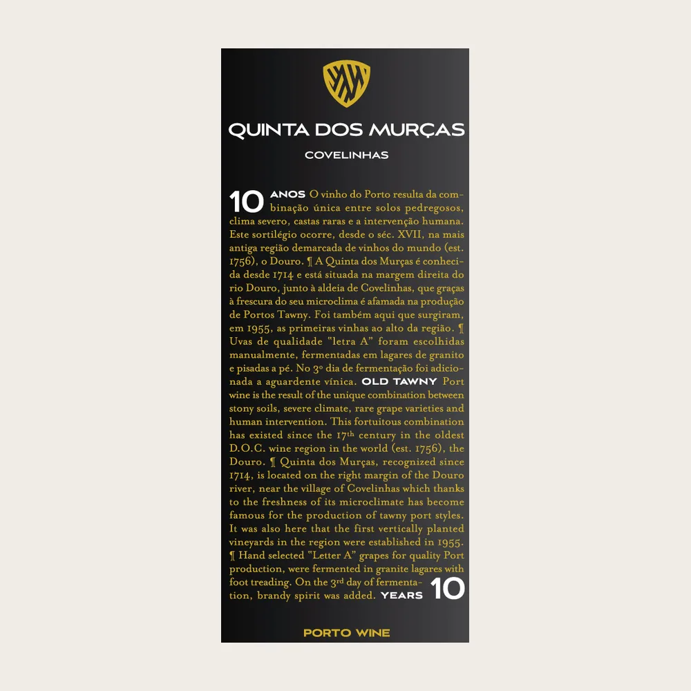 Year Old Porto Tawny 2010 label