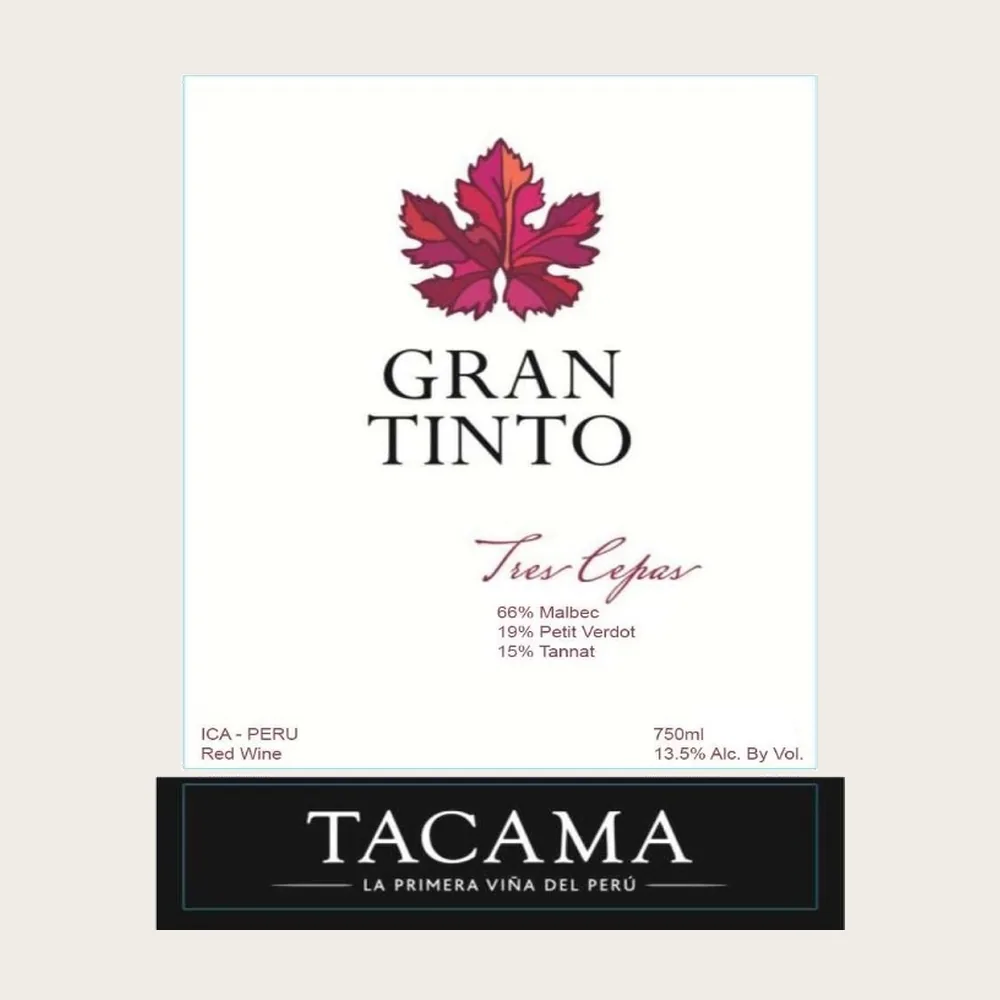 Gran Tinto 3 Cepas 2021 label