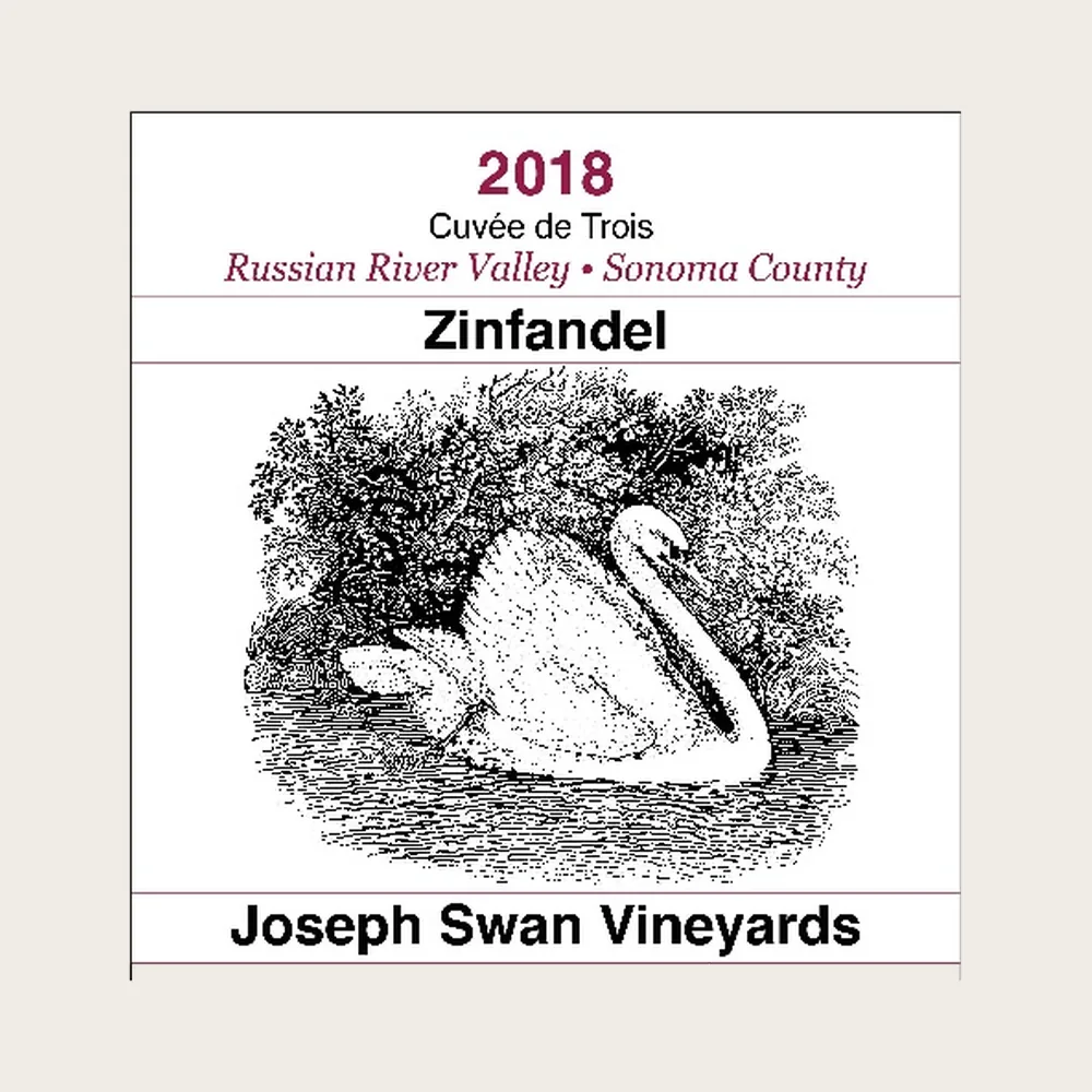 Zinfandel Cuvee de Trois 2018 label