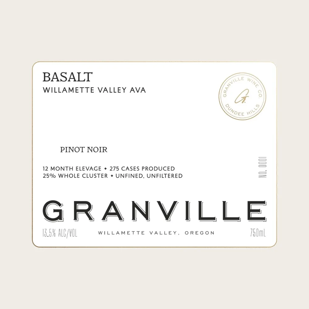 Basalt Pinot Noir 2024 label