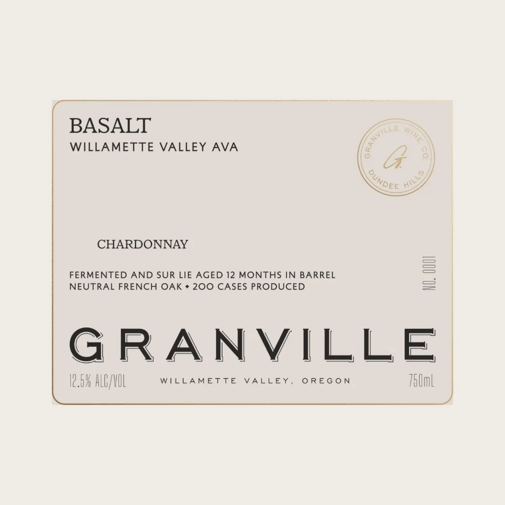 Basalt Chardonnay 2023 label