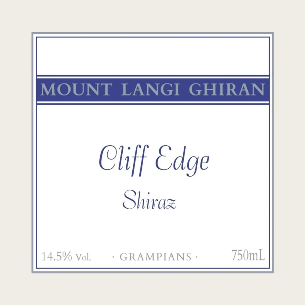 Cliff Edge Shiraz 2022 label